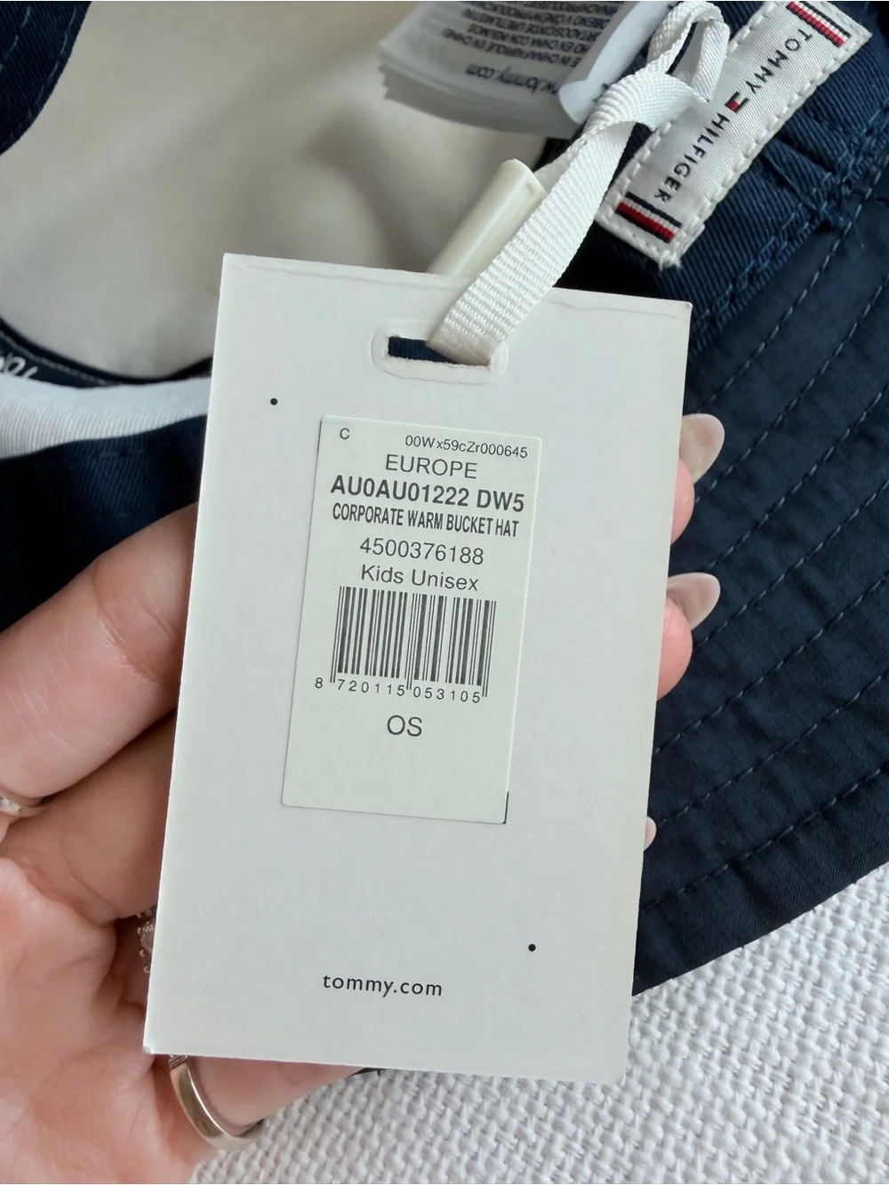 Tommy Hilfiger Kids Navy & Cream Sherpa Bucket Hat with Pocket